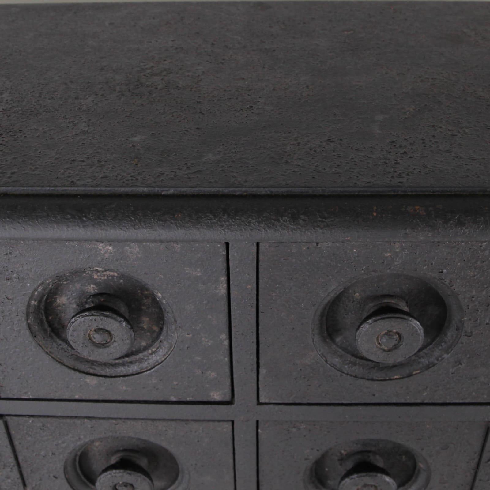 Wood Ebonized chest of drawers For Sale