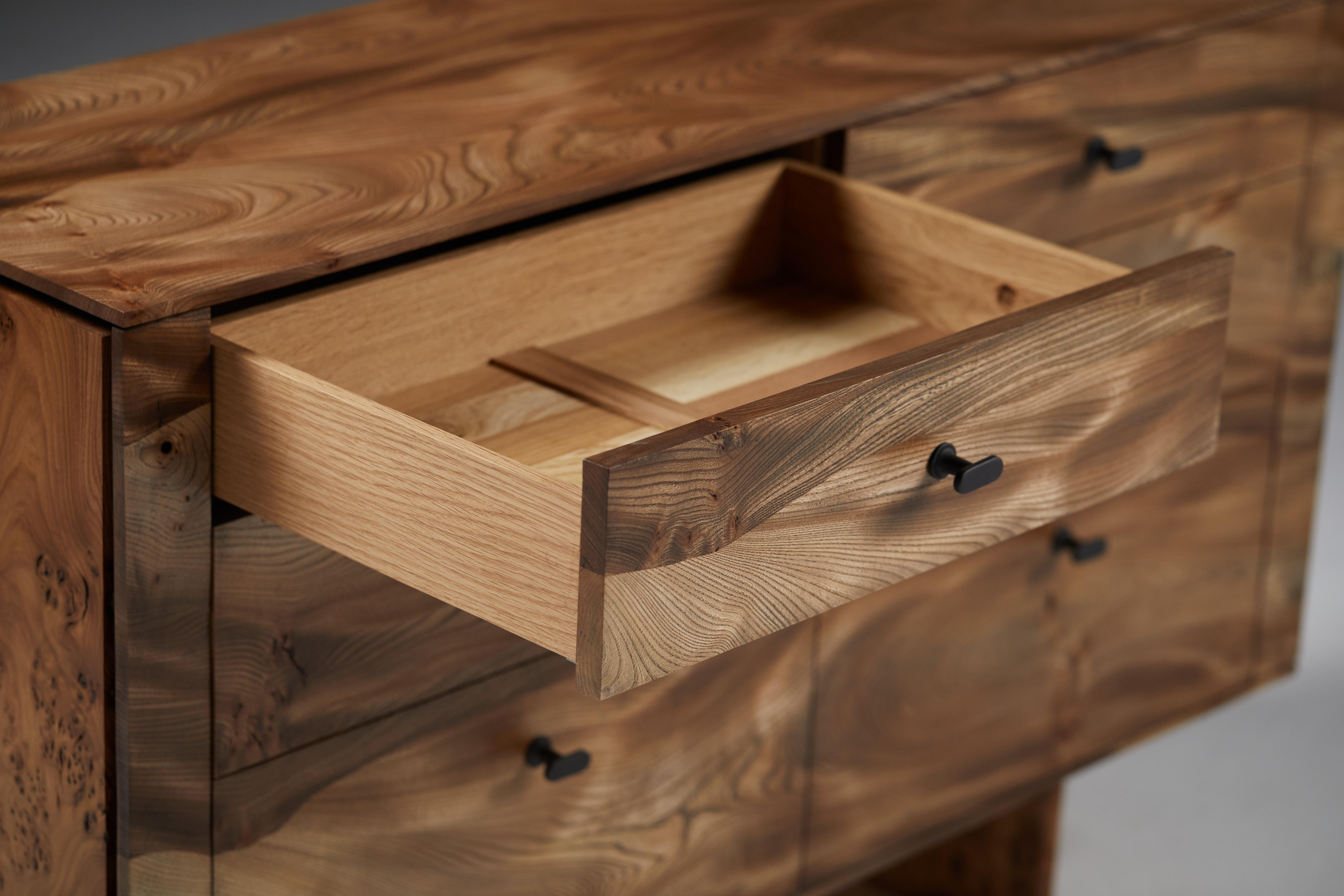 Ebonized Chest of Drawers in Scottish Elm by Jonathan Field. Unique For Sale 4