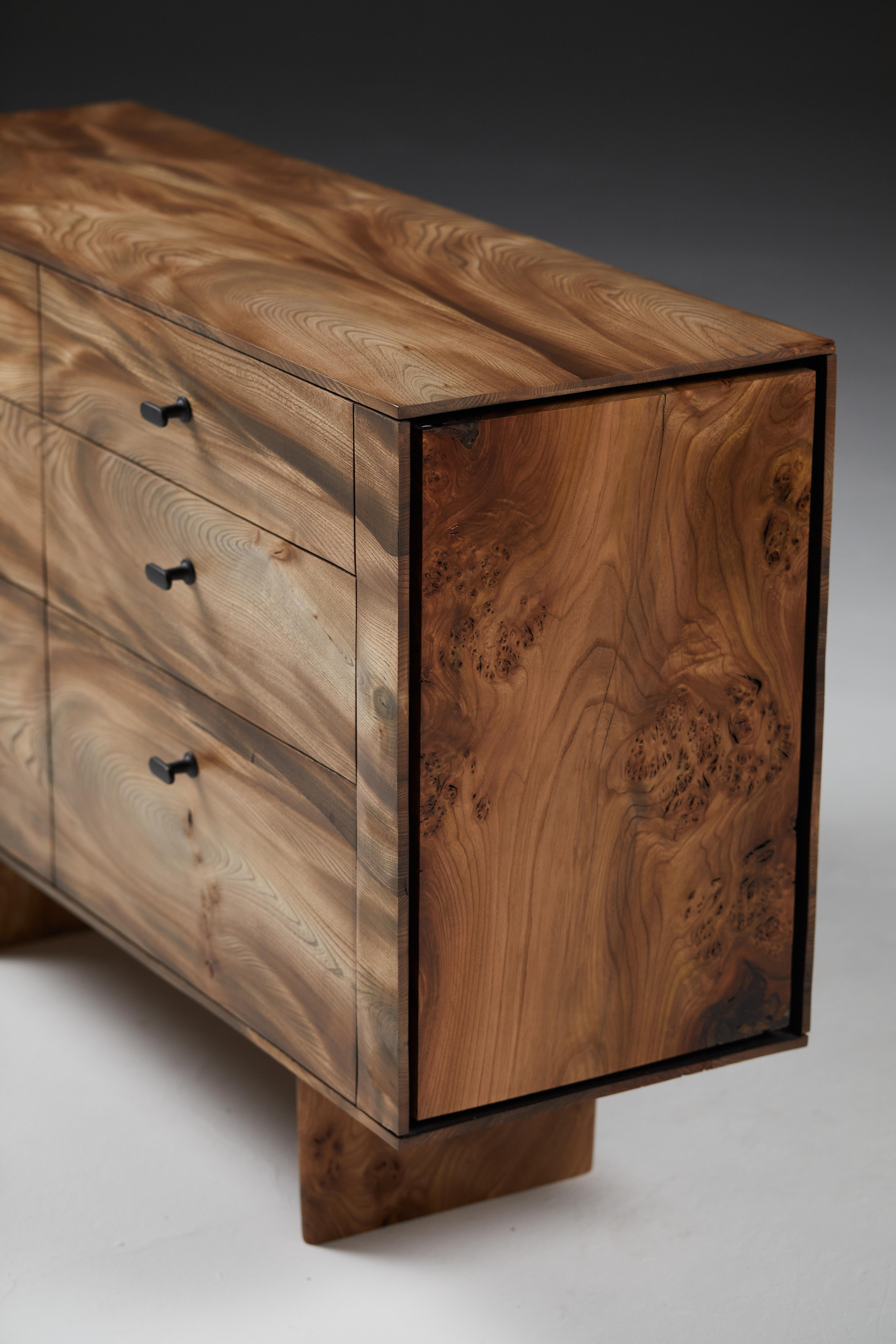 Ebonized Chest of Drawers in Scottish Elm by Jonathan Field. Unique For Sale 6