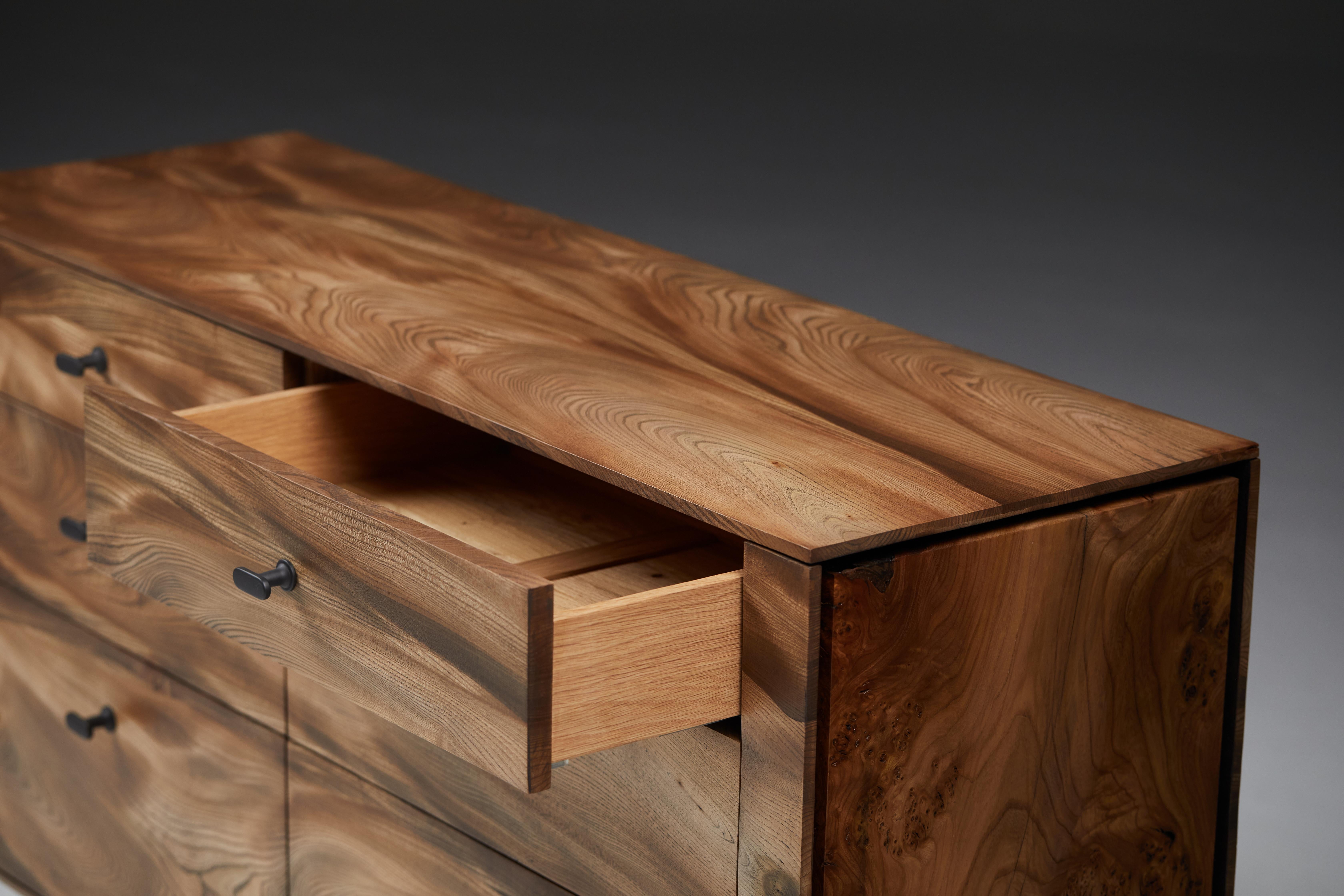 Ebonized Chest of Drawers in Scottish Elm by Jonathan Field. Unique For Sale 8