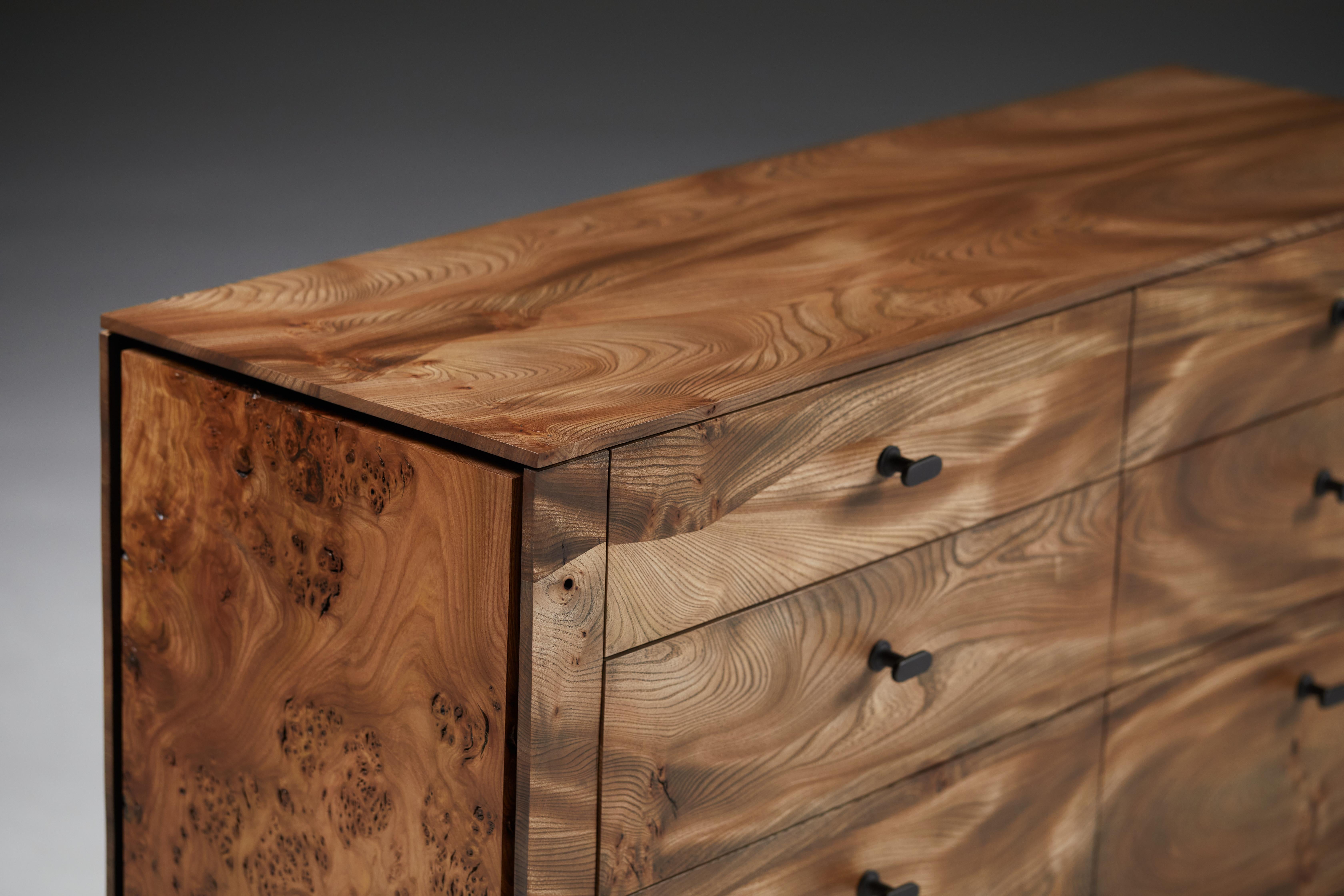 Ebonized Chest of Drawers in Scottish Elm by Jonathan Field. Unique For Sale 2