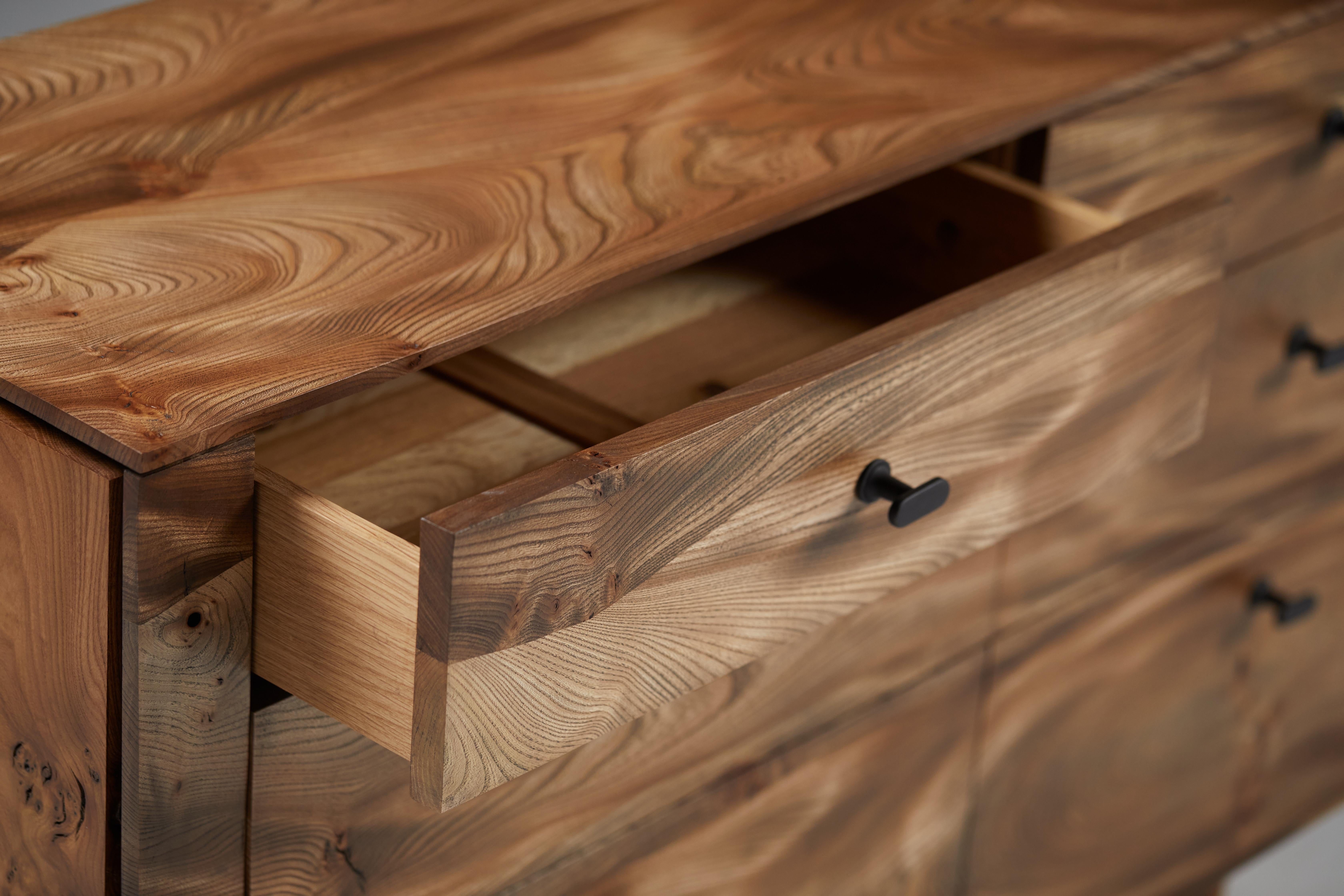 Ebonized Chest of Drawers in Scottish Elm by Jonathan Field. Unique For Sale 3