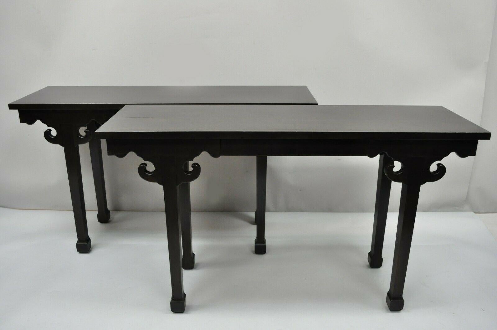 Ebonized Chinese Altar Table Hall Console James Mont Style Sofa Table 'B' For Sale 4