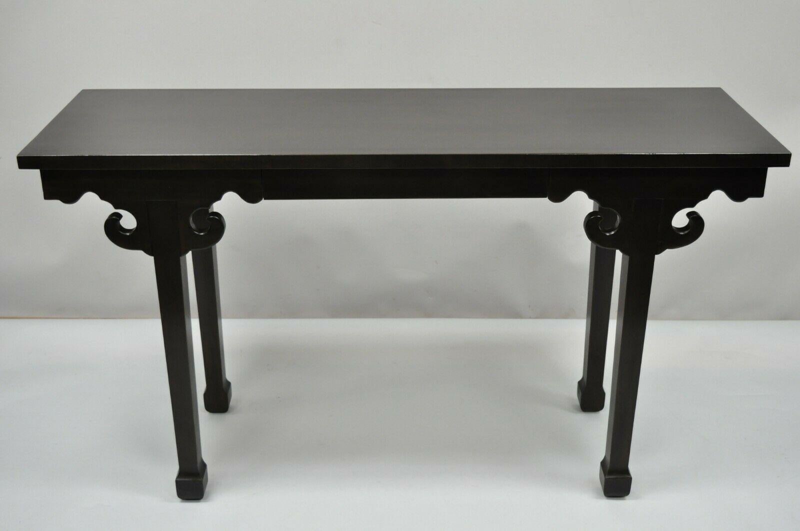 Ebonized Chinese Altar Table Hall Console James Mont Style Sofa Table 'B' For Sale 5