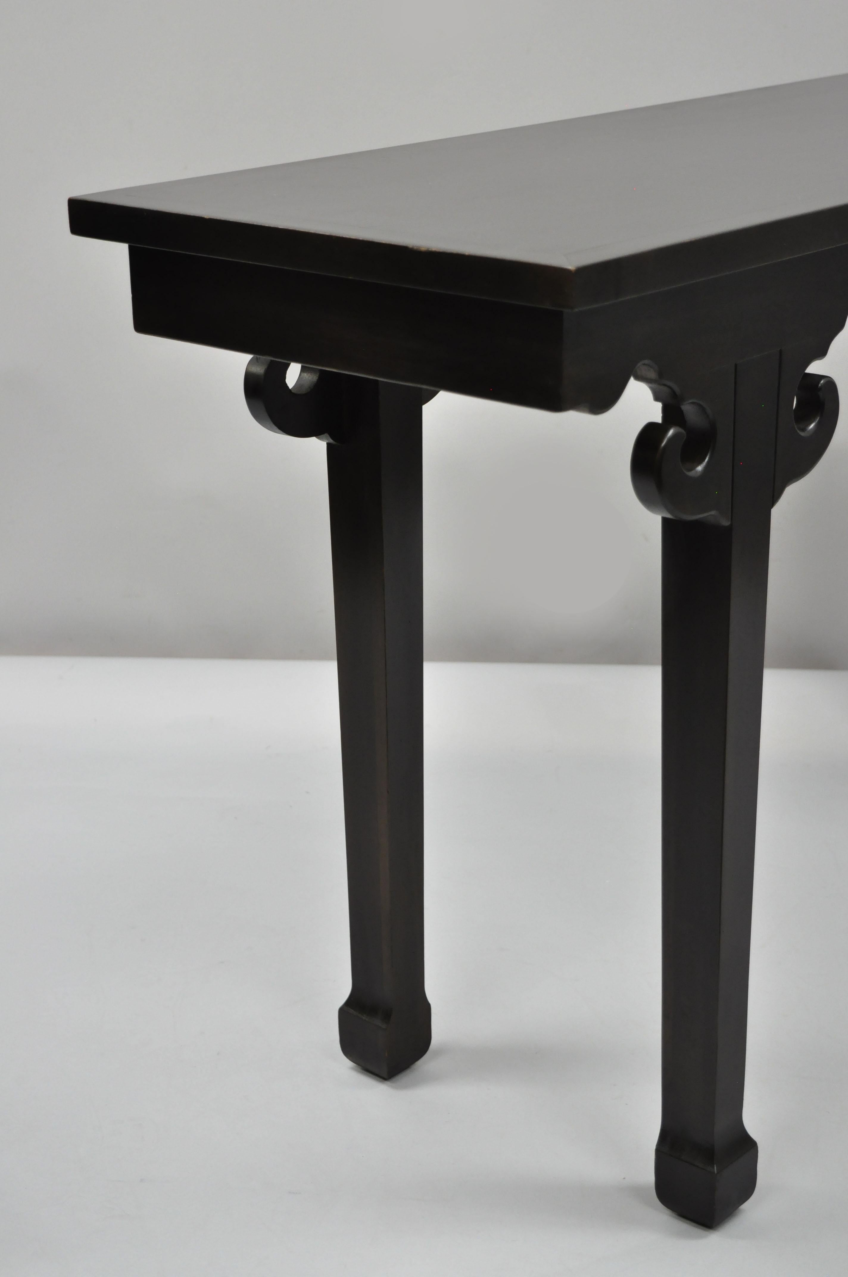 Ebonized Chinese Altar Table Hall Console James Mont Style Sofa Table 'B' In Good Condition For Sale In Philadelphia, PA