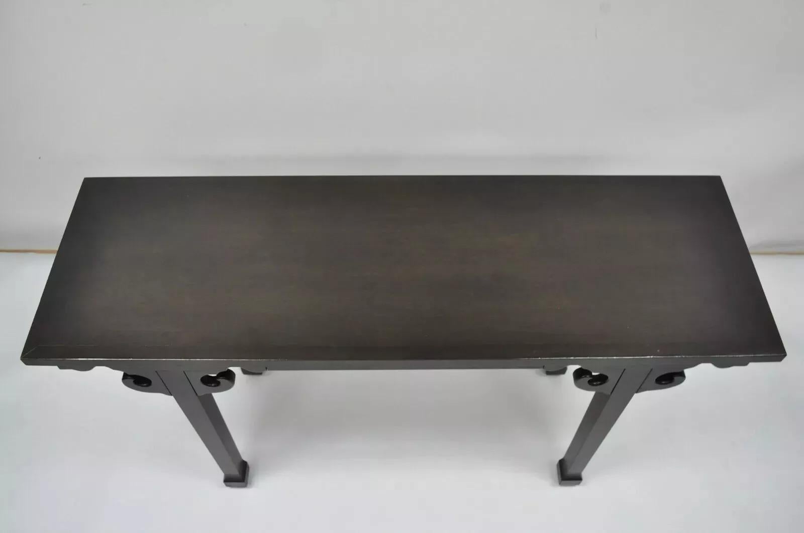 20th Century Ebonized Chinese Altar Table Hall Console James Mont Style 50