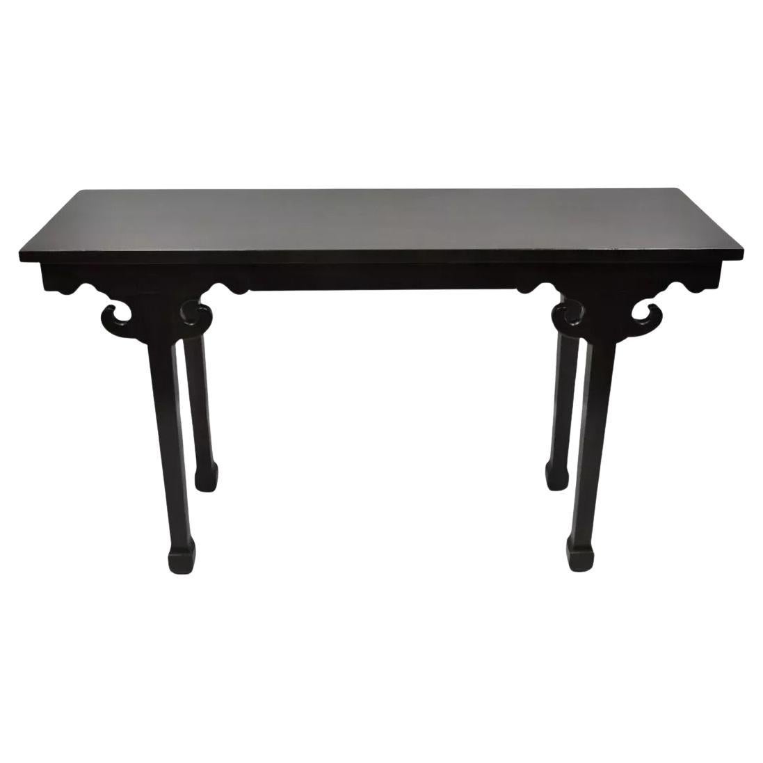 Ebonisierter chinesischer Altartisch Hall Console James Mont Stil 50" Sofatisch (B)