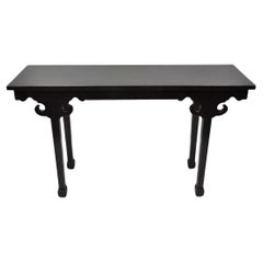 Ebonized Chinese Altar Table Hall Console James Mont Style 50" Sofa Table (B)