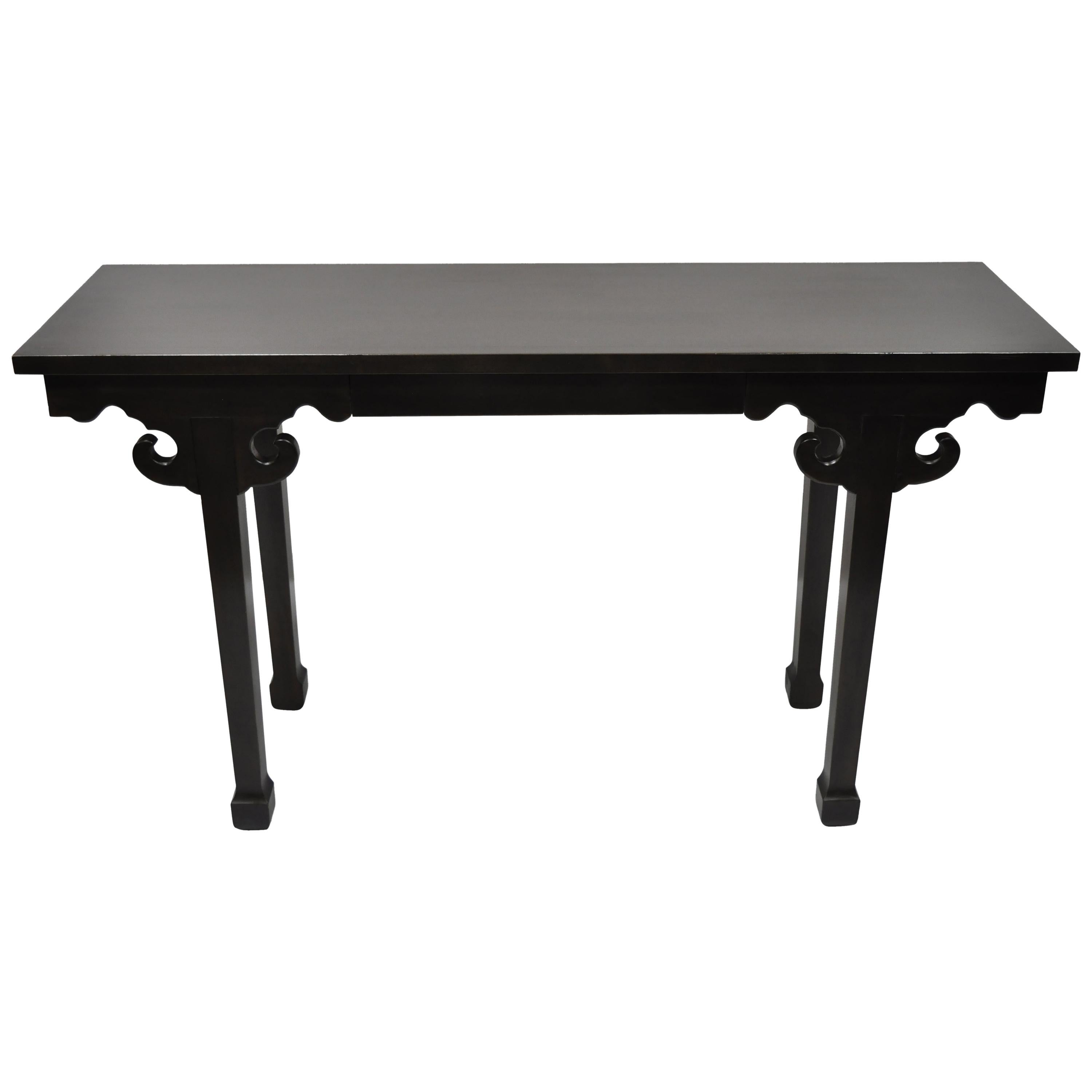 Ebonized Chinese Altar Table Hall Console James Mont Style Sofa Table 'B' For Sale