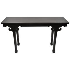 Retro Ebonized Chinese Altar Table Hall Console James Mont Style Sofa Table 'B'