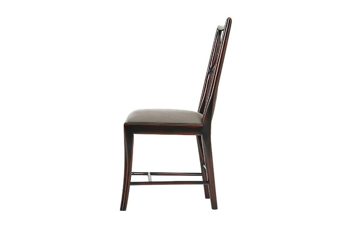 George III Ebonized Chinoiserie Cockpen Side Chairs
