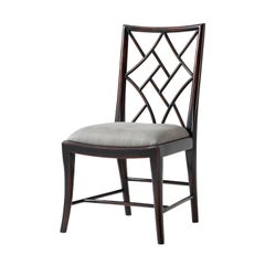 Ebonized Chinoiserie Cockpen Side Chairs