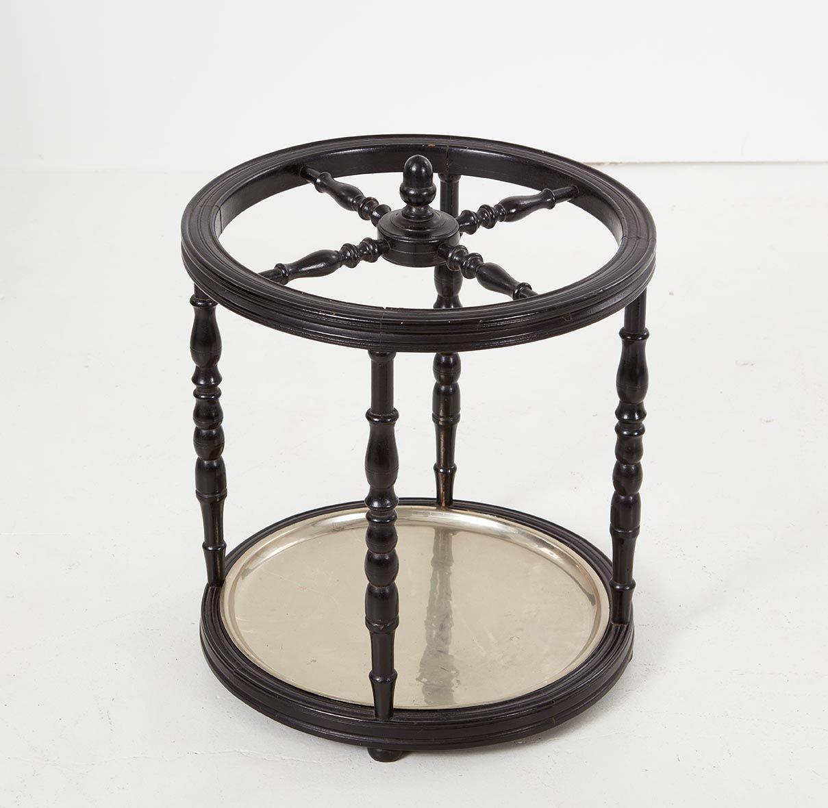 Early 20th Century Ebonized Compass Umbrella Stand For Sale