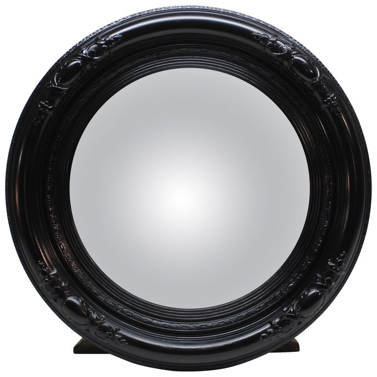 Ebonized Convex Mirror For Sale at 1stDibs