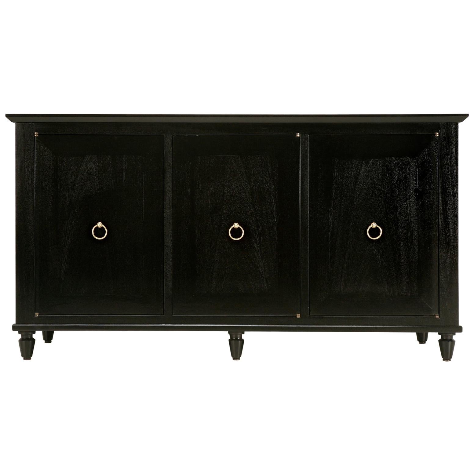 Ebonized Credenza or Buffet, Handmade in Chicago in Any Dimension or Finish For Sale