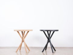 Solid Ebonized Oak Bond Side Table by Lynnea Jean, In-stock