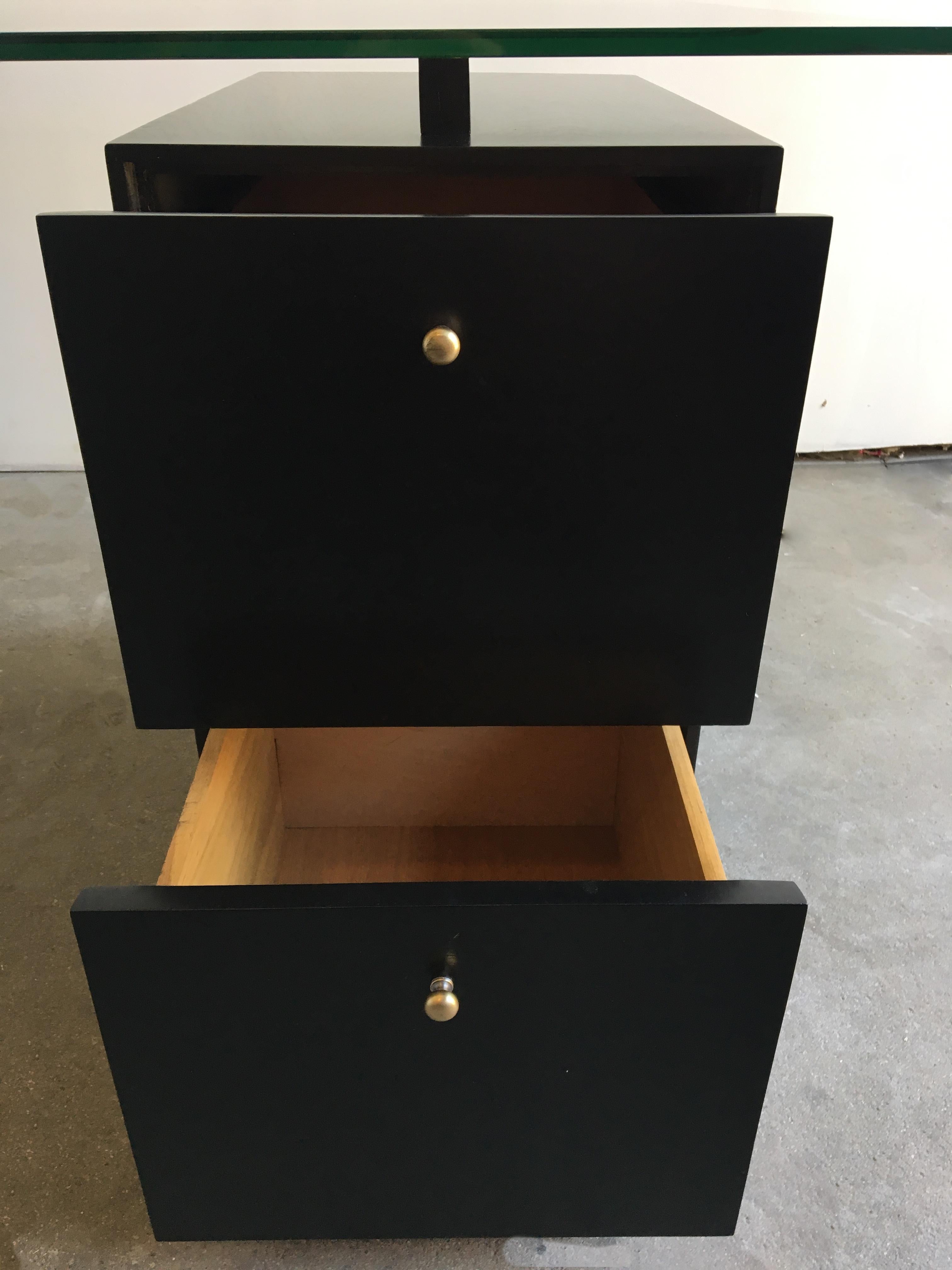 Mid-Century Modern Ebonized Desk in the Manner of Edward Wormley