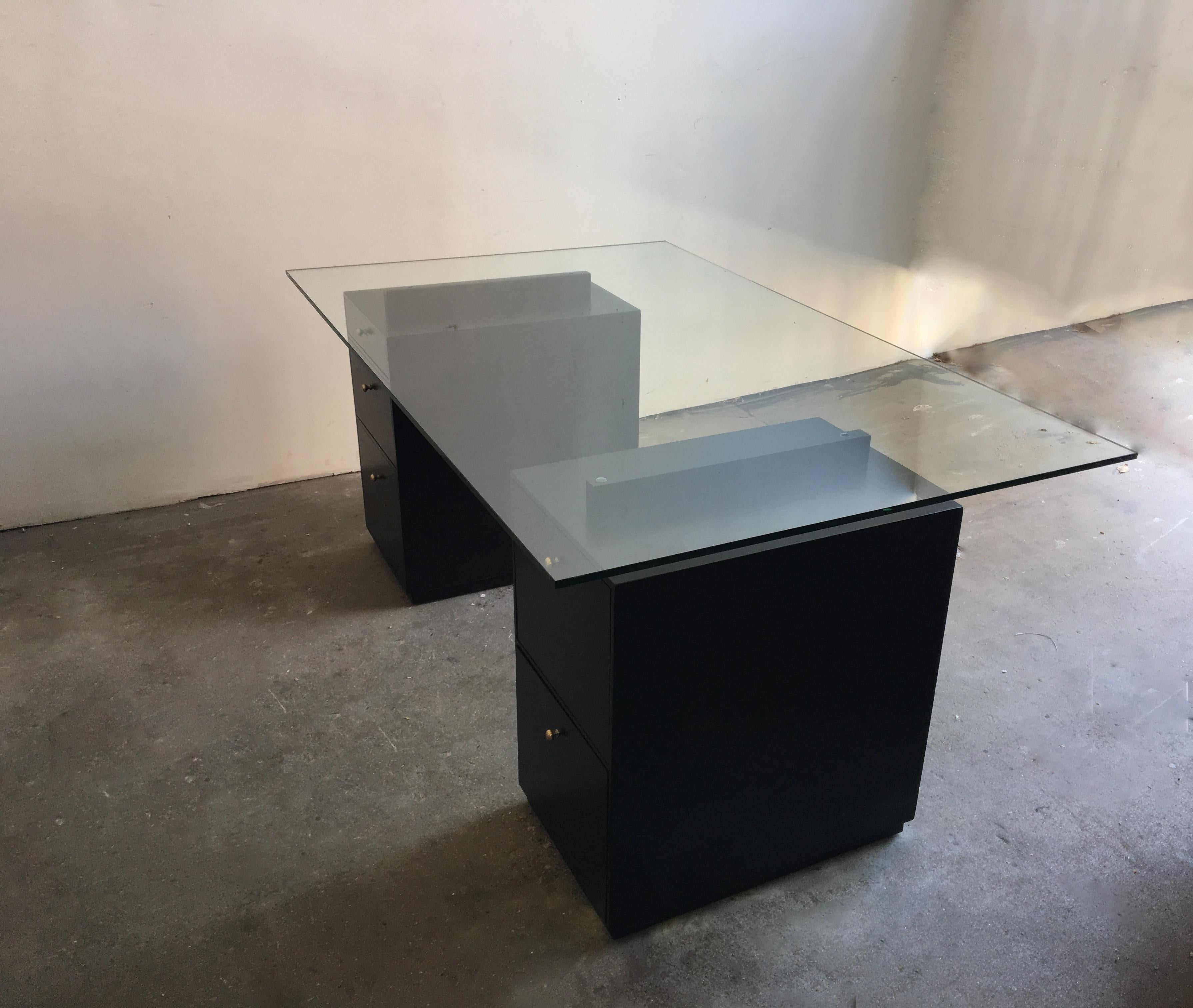 Ebonized Desk in the Manner of Edward Wormley In Good Condition In Pasadena, CA