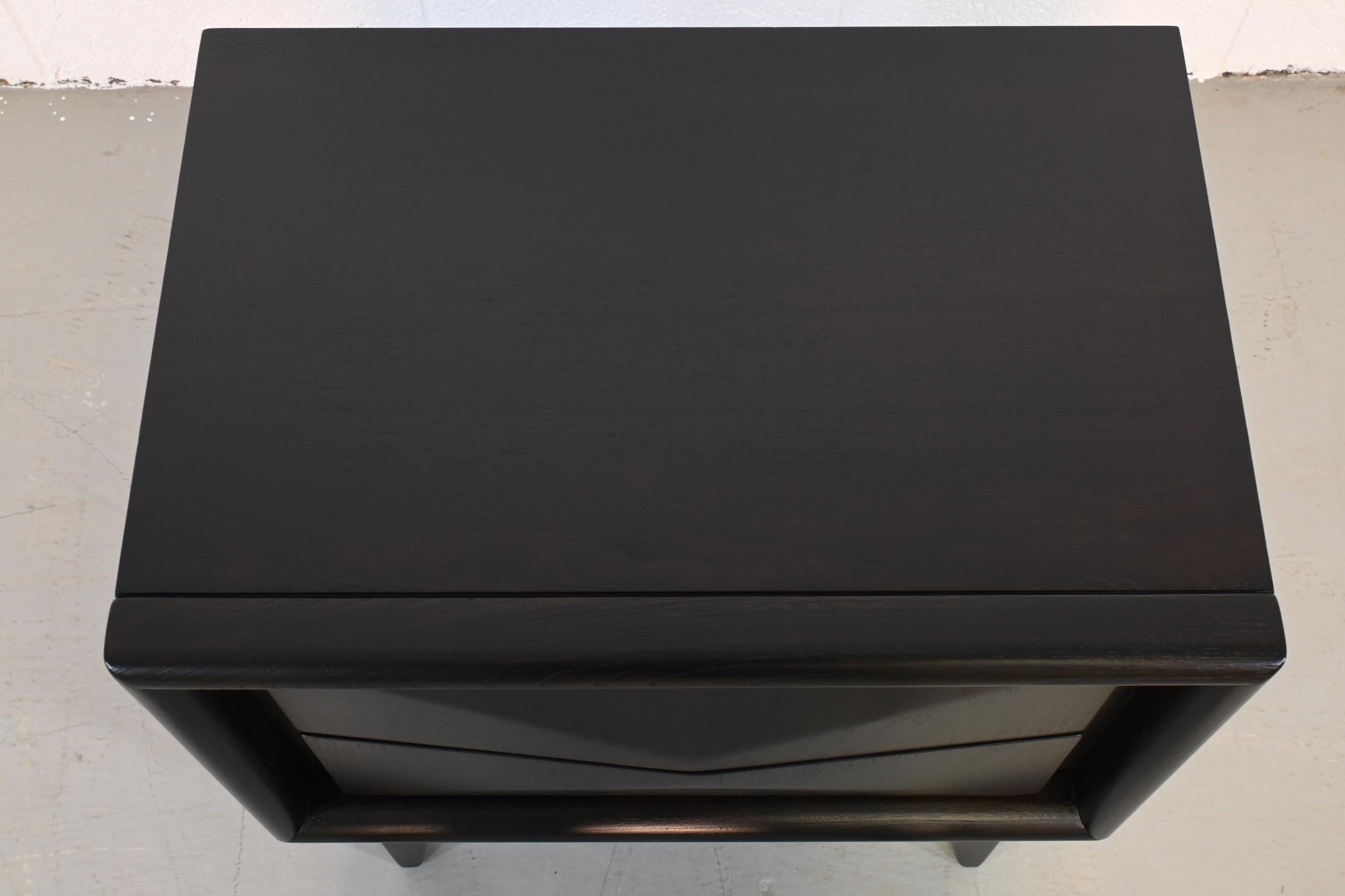 American Ebonized Diamond Front Nightstand By United
