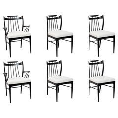 Black & White Dining Chairs After Edmond Spence, 1950s