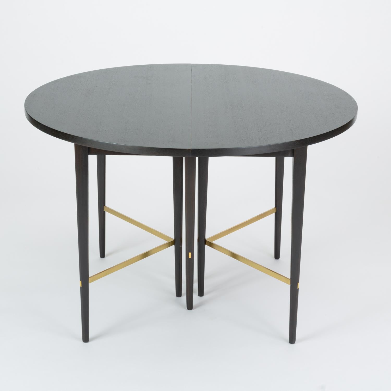 Mid-Century Modern Ebonized Dining Table with Six Leaves by Paul McCobb for Calvin Furniture