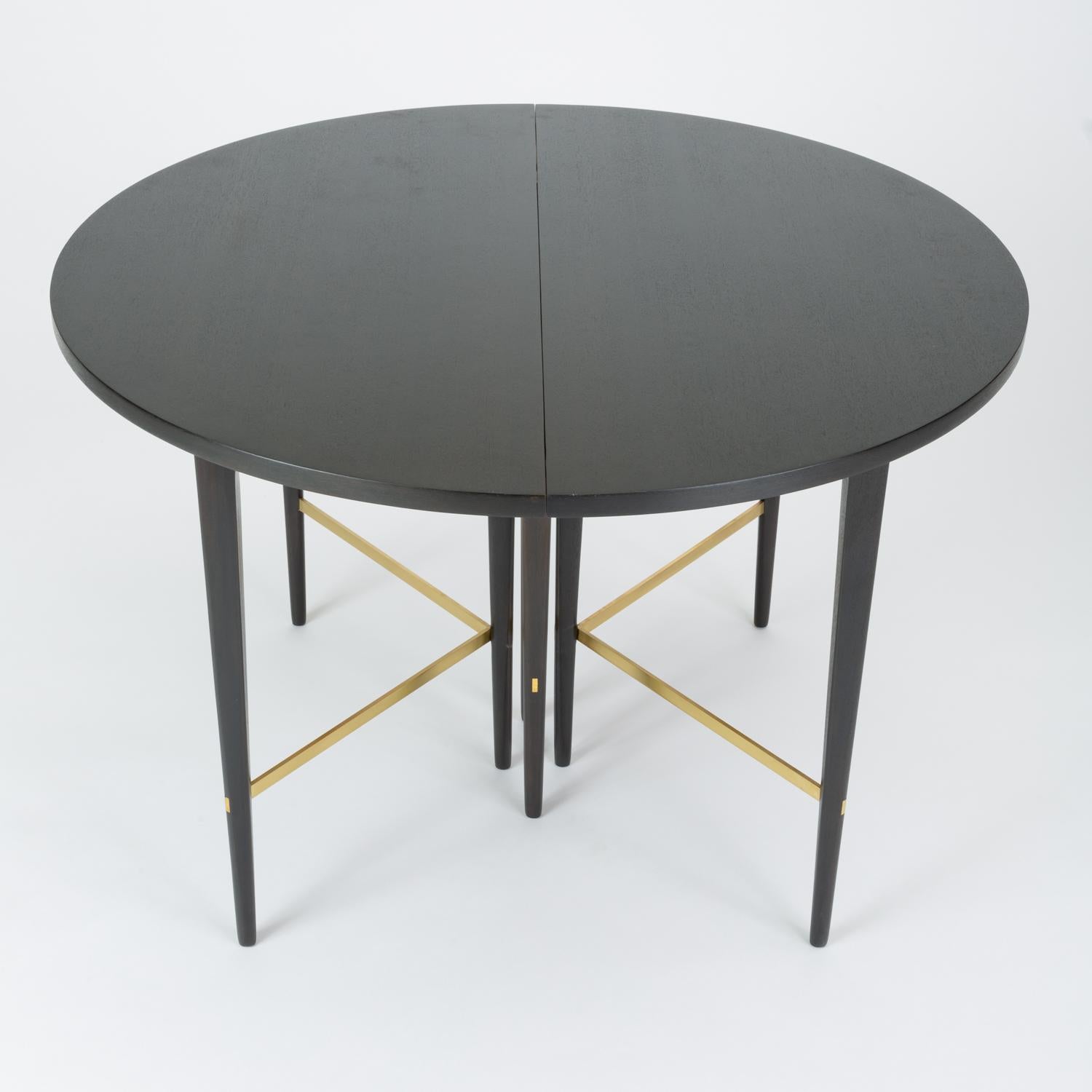 American Ebonized Dining Table with Six Leaves by Paul McCobb for Calvin Furniture