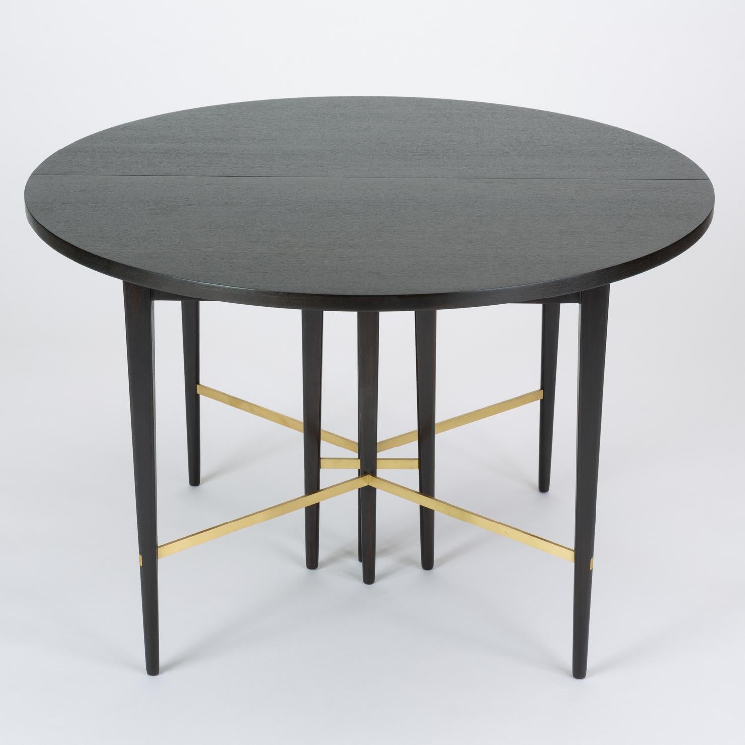 Mid-20th Century Ebonized Dining Table with Six Leaves by Paul McCobb for Calvin Furniture