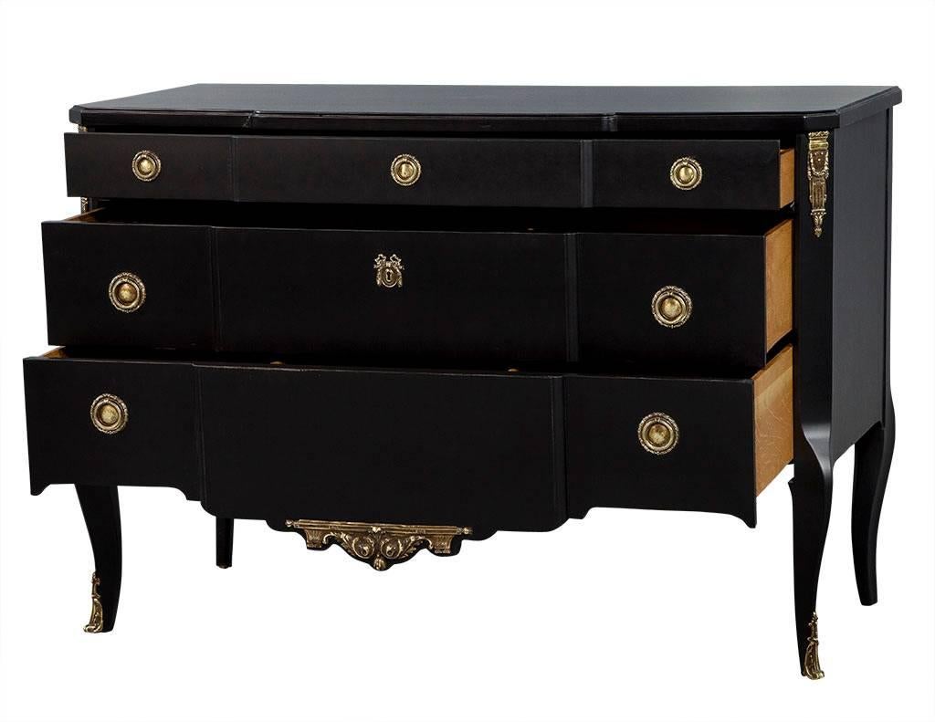 American Ebonized Directoire Chest with Bronze Mounts by Ruder of New York City