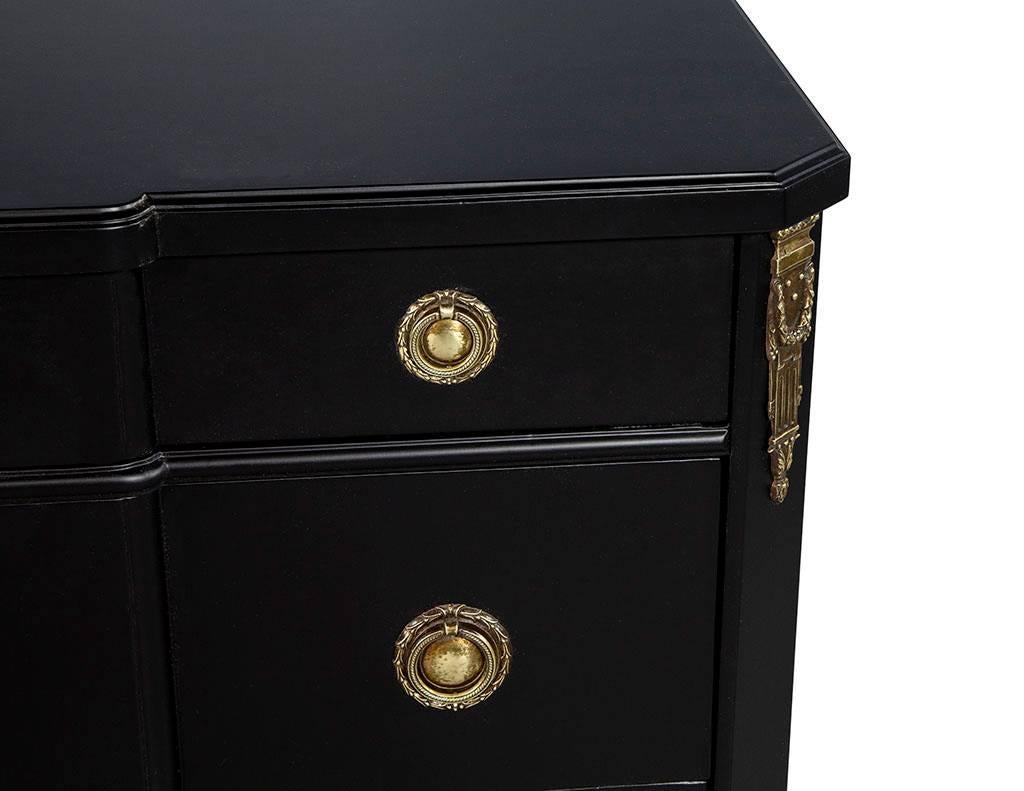 Mid-20th Century Ebonized Directoire Chest with Bronze Mounts by Ruder of New York City