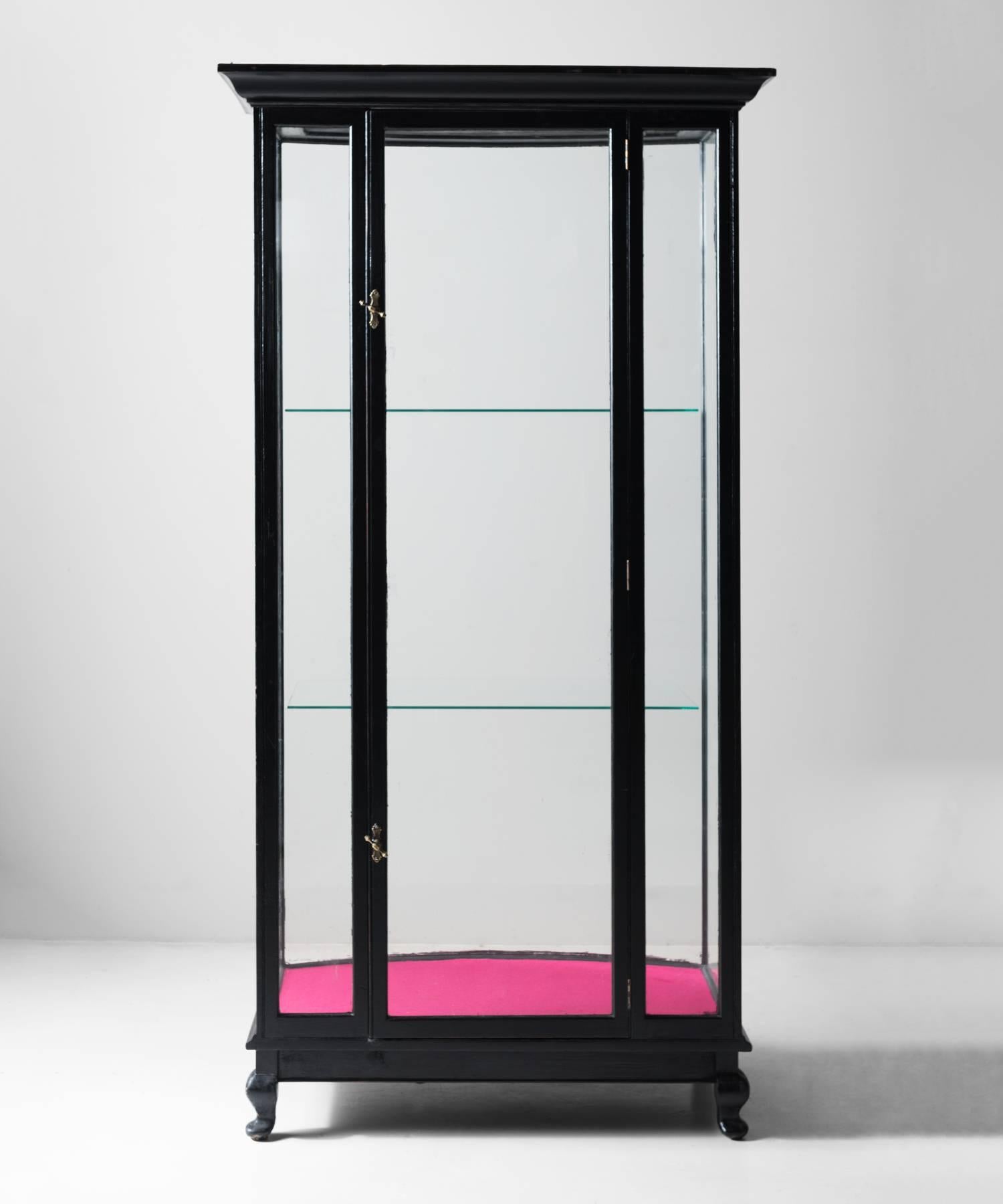 English Ebonised Display Cabinet, England, circa 1920