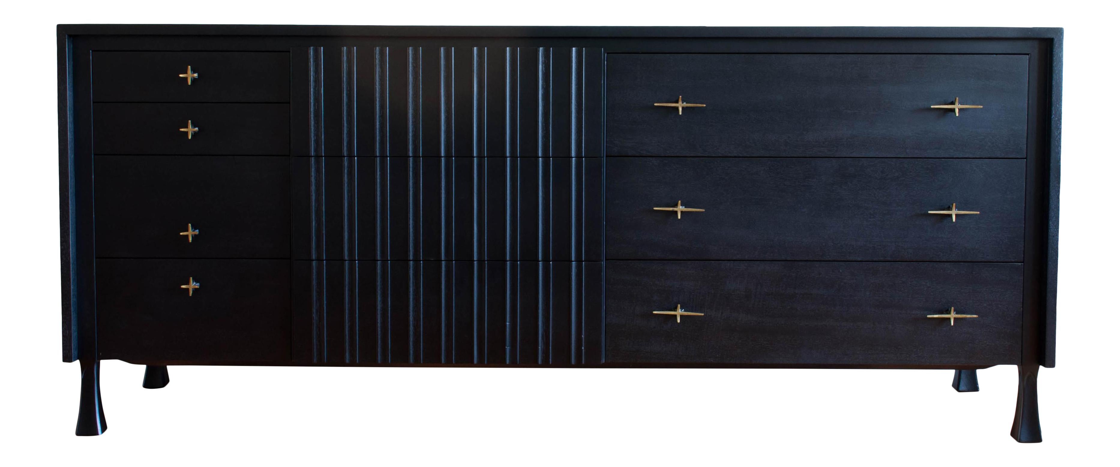 Mid-Century Modern Ebonized Dresser Credenza by John Widdicomb