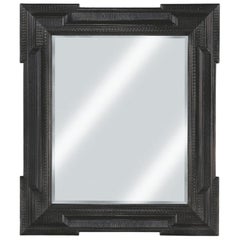 Miroir néerlandais en bois d'ébène avec moulures de style hollandais, probablement du XVIIIe siècle
