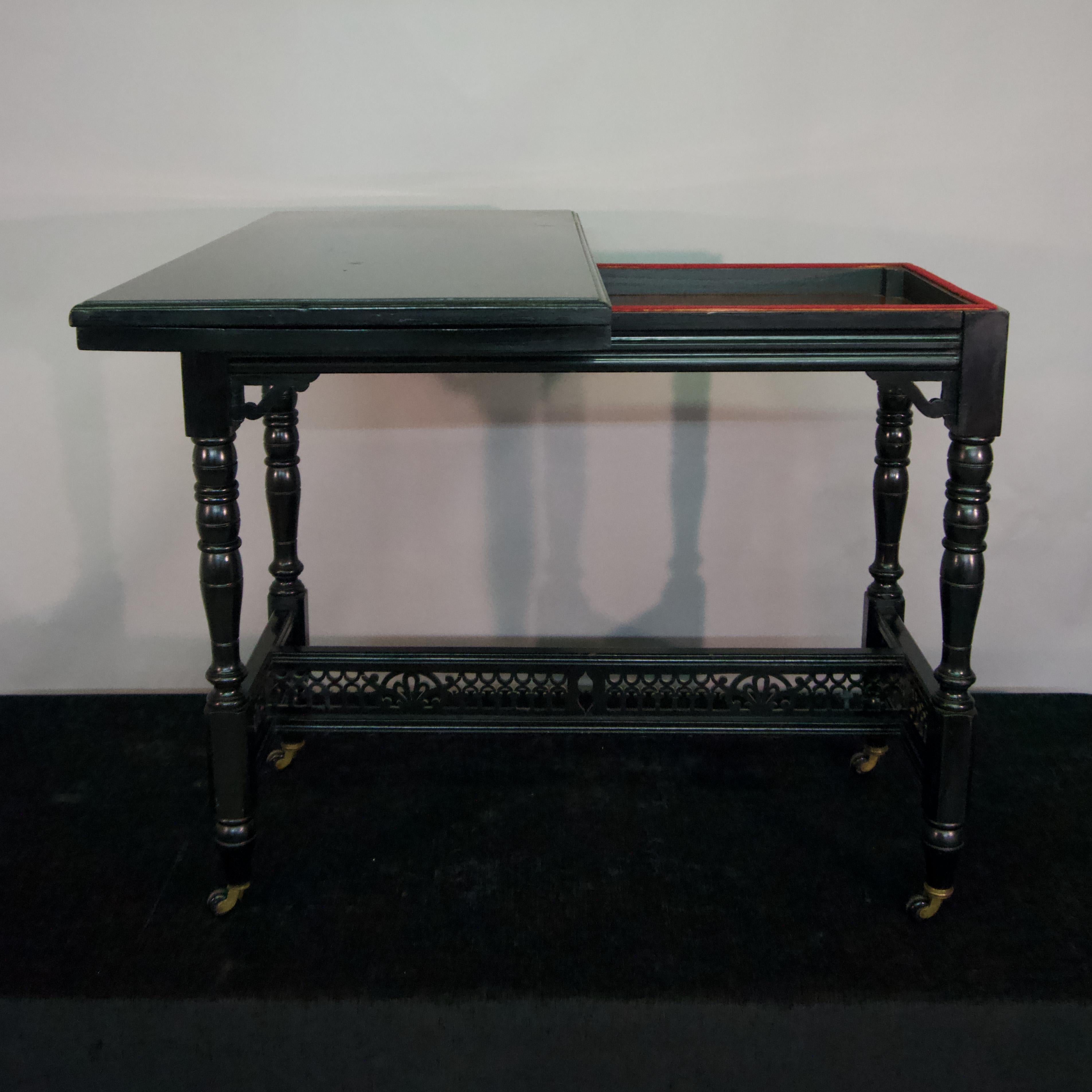 Ebonized Eastlake games table.