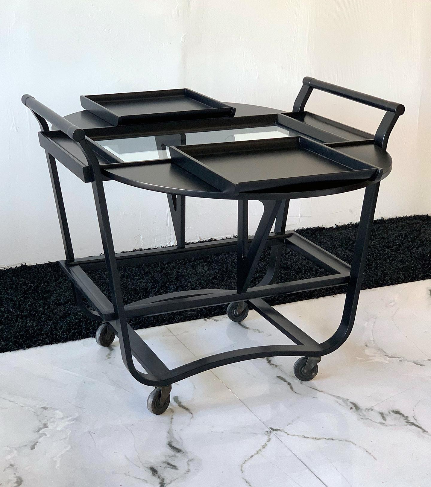 Ebonized Edward Wormley Betwood Bar Cart for Dunbar, 1950s 9