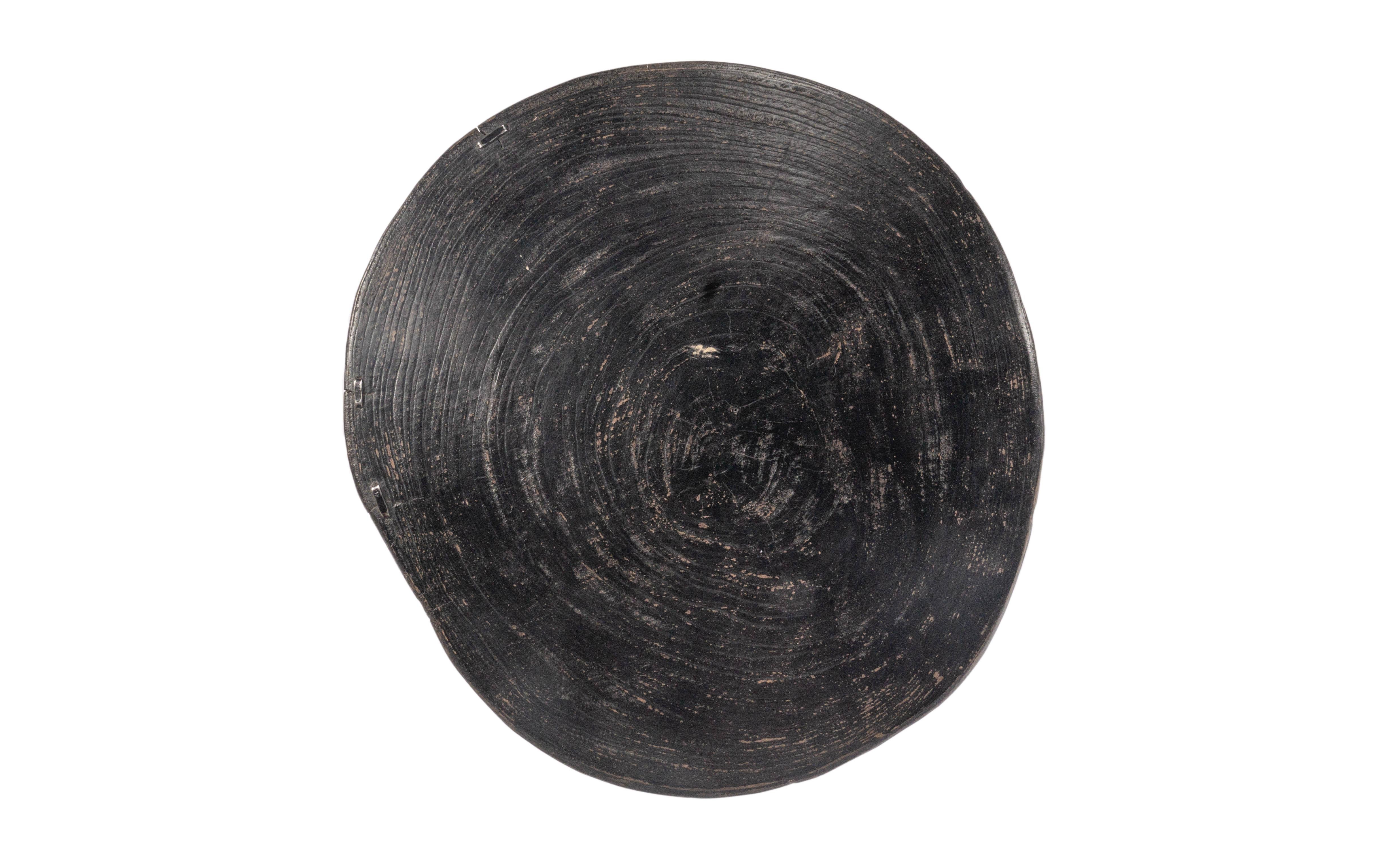 Organic Modern Ebonized Elm Block Coffee Table