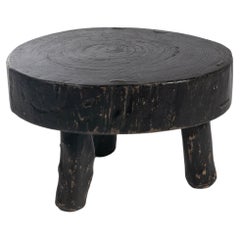 Vintage Ebonized Elm Block Coffee Table