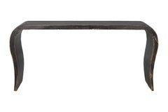 Ebonized Elm Curved Form Console Table