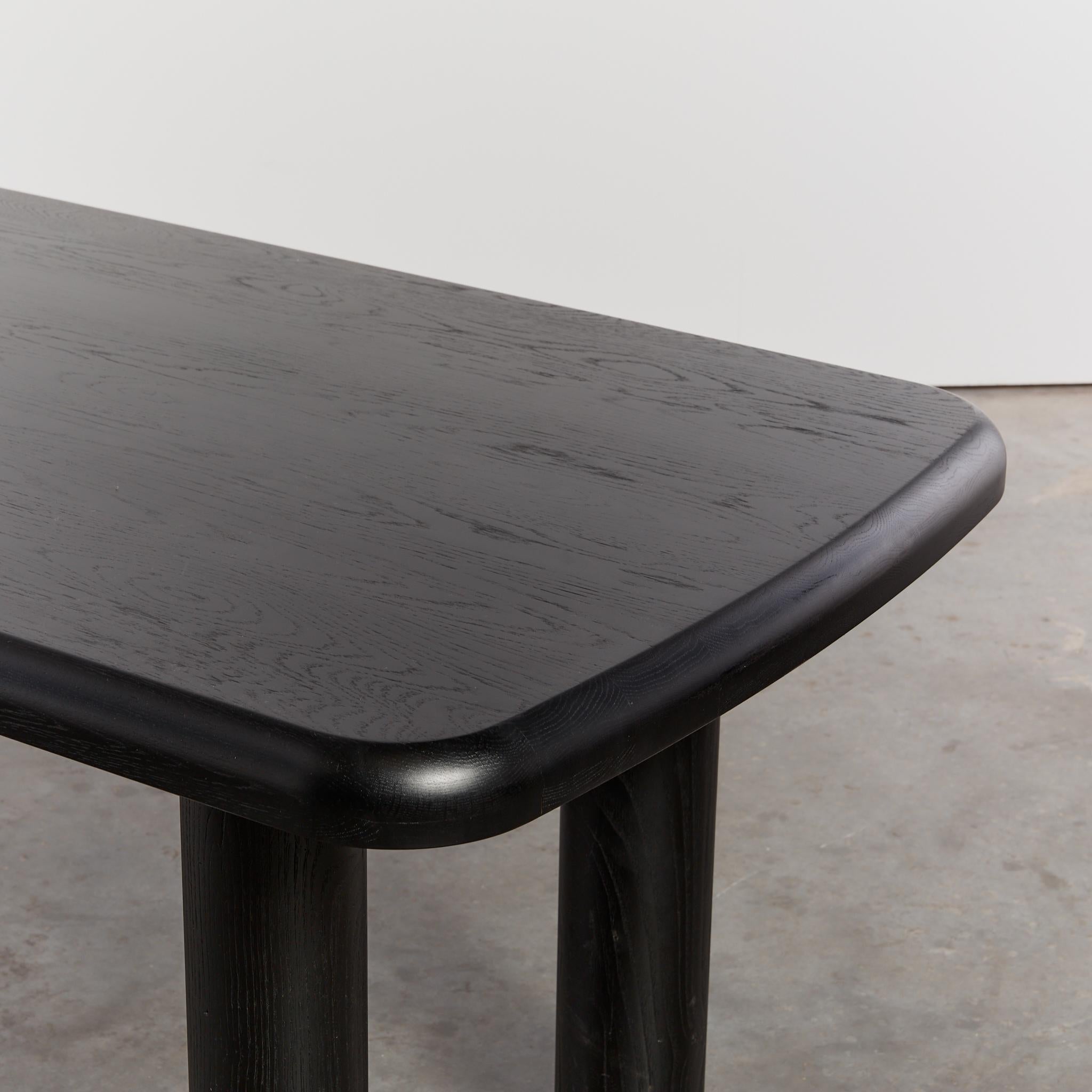 Ebonized Elm Dining Table with Column Legs 5