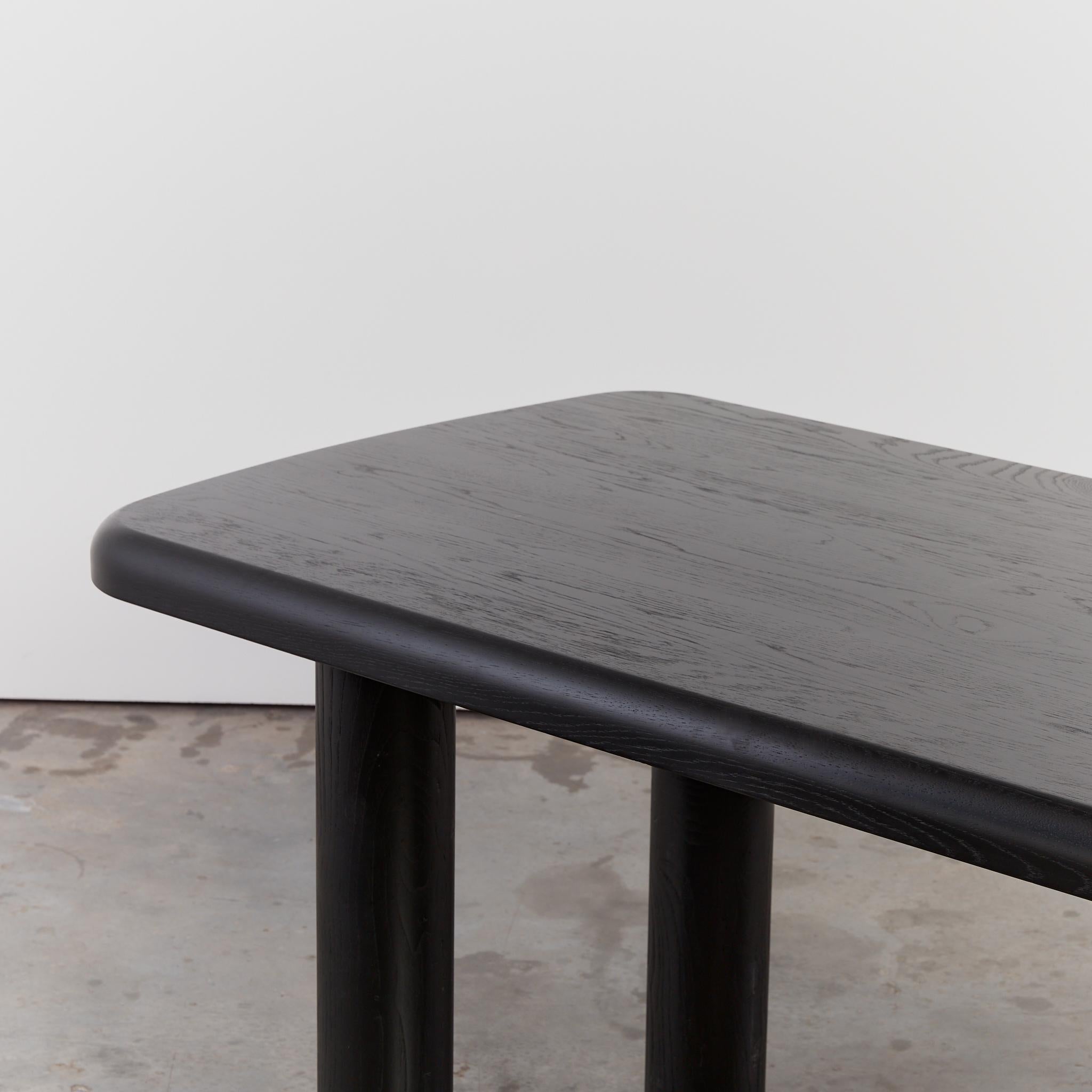 Ebonized Elm Dining Table with Column Legs 6