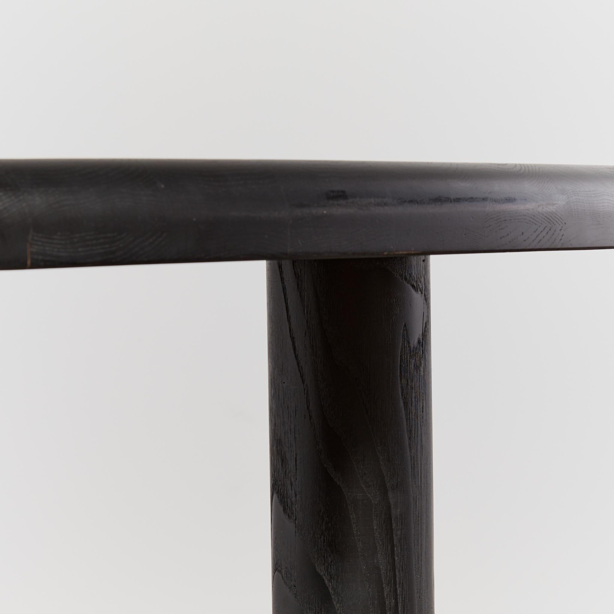 Ebonized Elm Dining Table with Column Legs 8