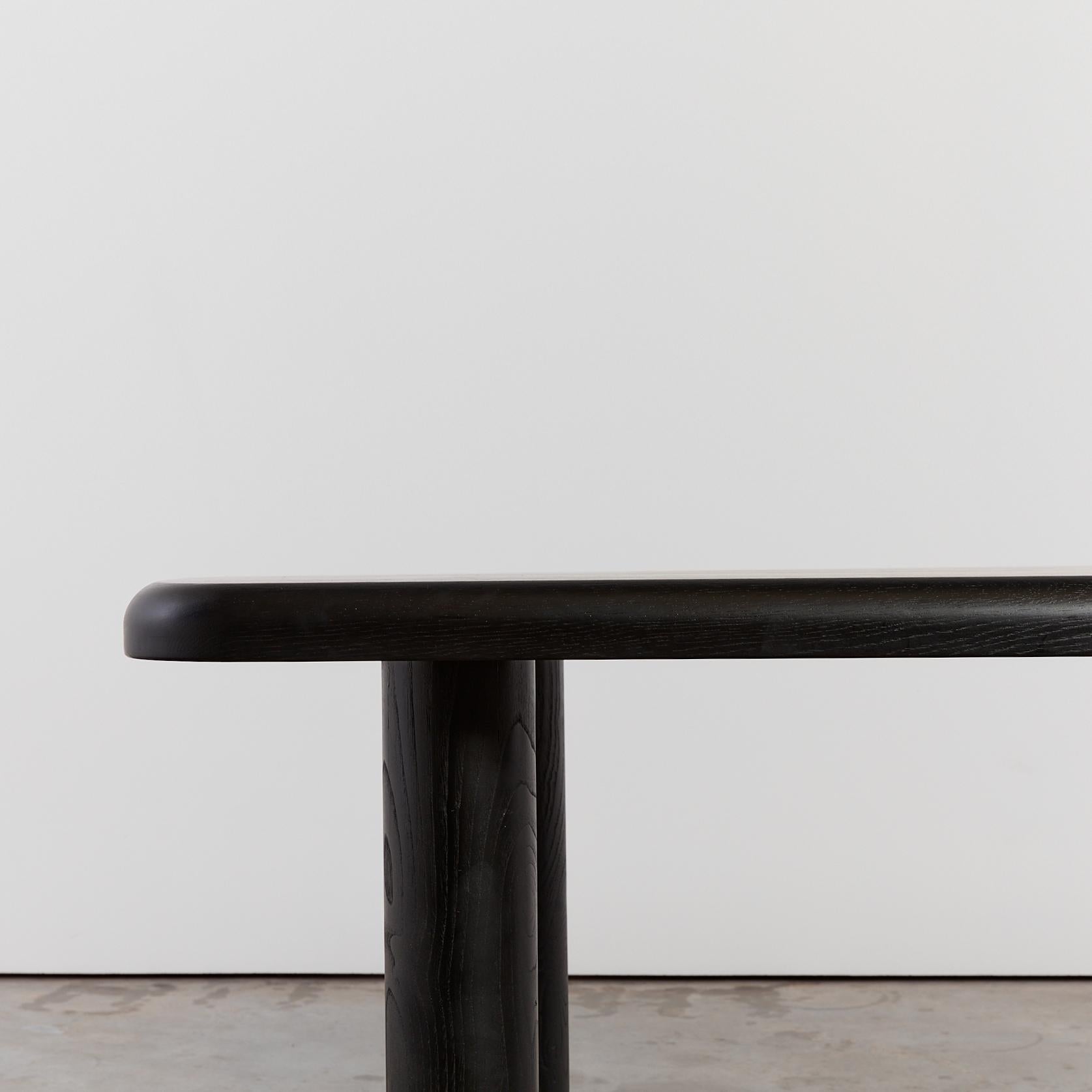 Ebonized Elm Dining Table with Column Legs 2