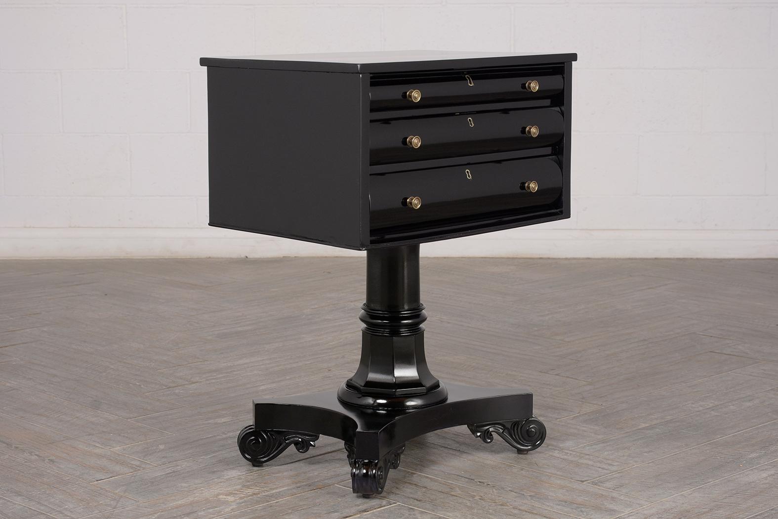 Antique Ebonized Empire Style Side Table 4