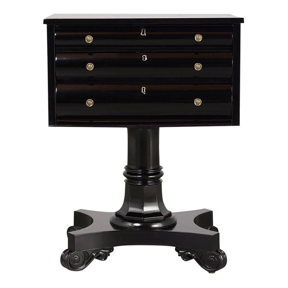 Antique Ebonized Empire Style Side Table