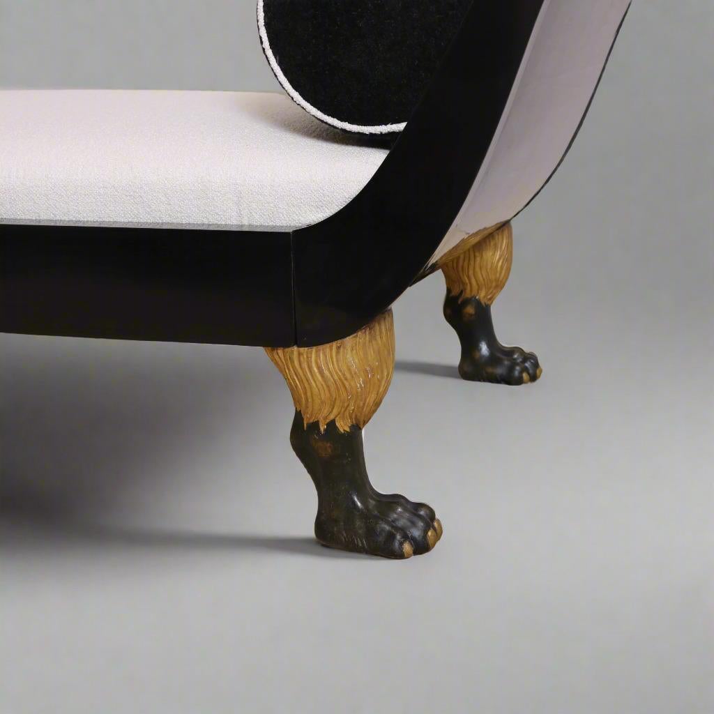 Austrian Ebonized Empire Recamiere , Austria Ca. 1800's For Sale