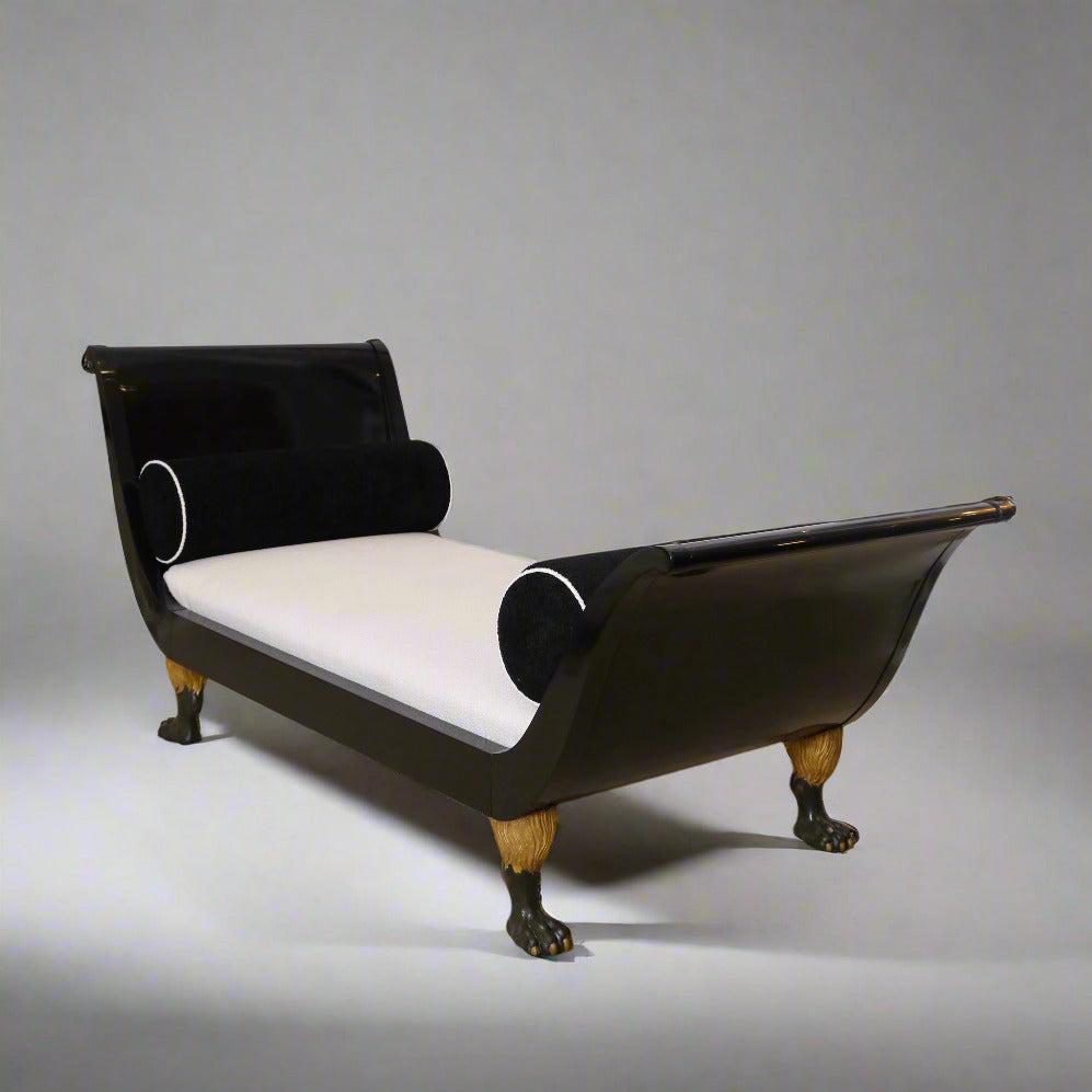 Ebonized Empire Recamiere , Austria Ca. 1800's In Good Condition For Sale In New York, NY