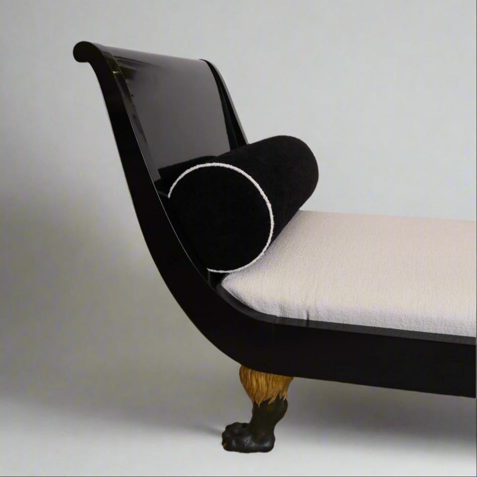 Wood Ebonized Empire Recamiere , Austria Ca. 1800's For Sale