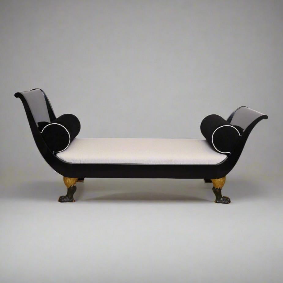 Ebonized Empire Recamiere , Austria Ca. 1800's For Sale 2