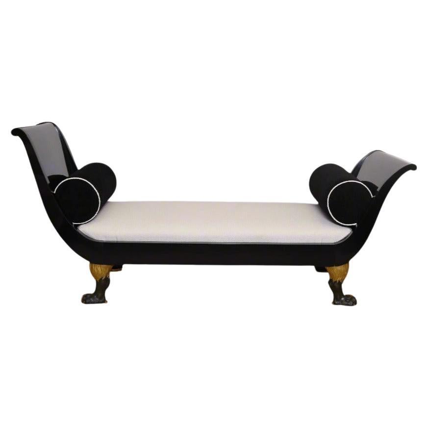 Ebonized Empire Recamiere , Austria Ca. 1800's