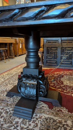 Ebonized Flemish Double Pedestal Table