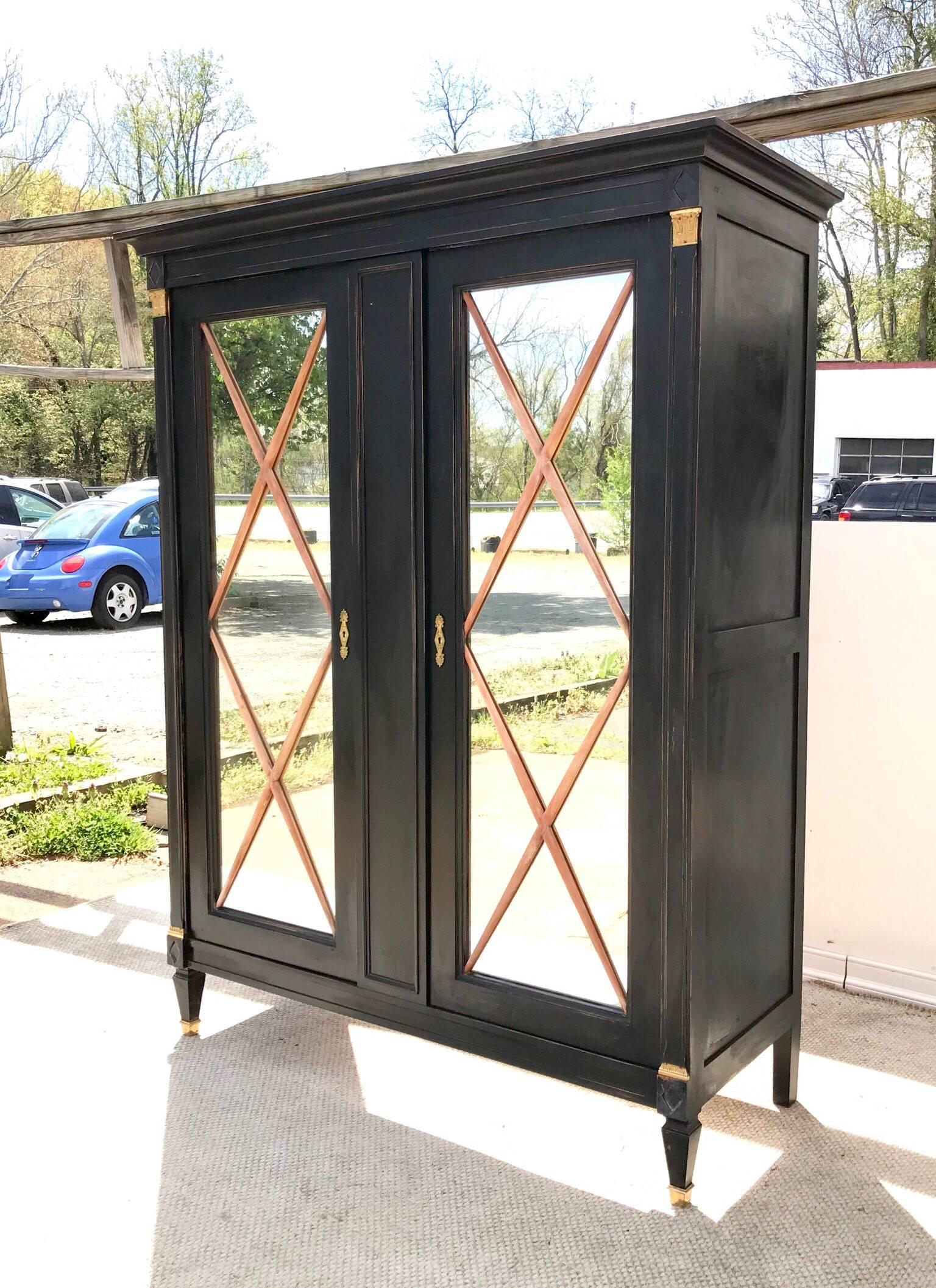 Cast Ebonized French Bar Cabinet in the Neoclassical Style